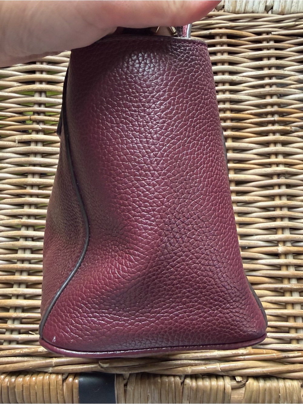 Tory Burch Mini Tote in Burgundy with Tassel And TB Key Chain - Picture 7 of 13
